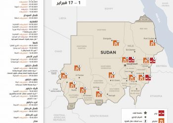 خارطة الاحتجاجات السودانية منذ الأول من فبراير