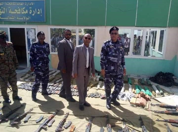 ضبط أسلحة متنوعة بدنقلا قادمة من إحدى دولة الجوار