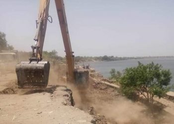 انطلاق العمل في إعادة تأهيل الجسر الواقي لمدينة سنجة بعد انهياره